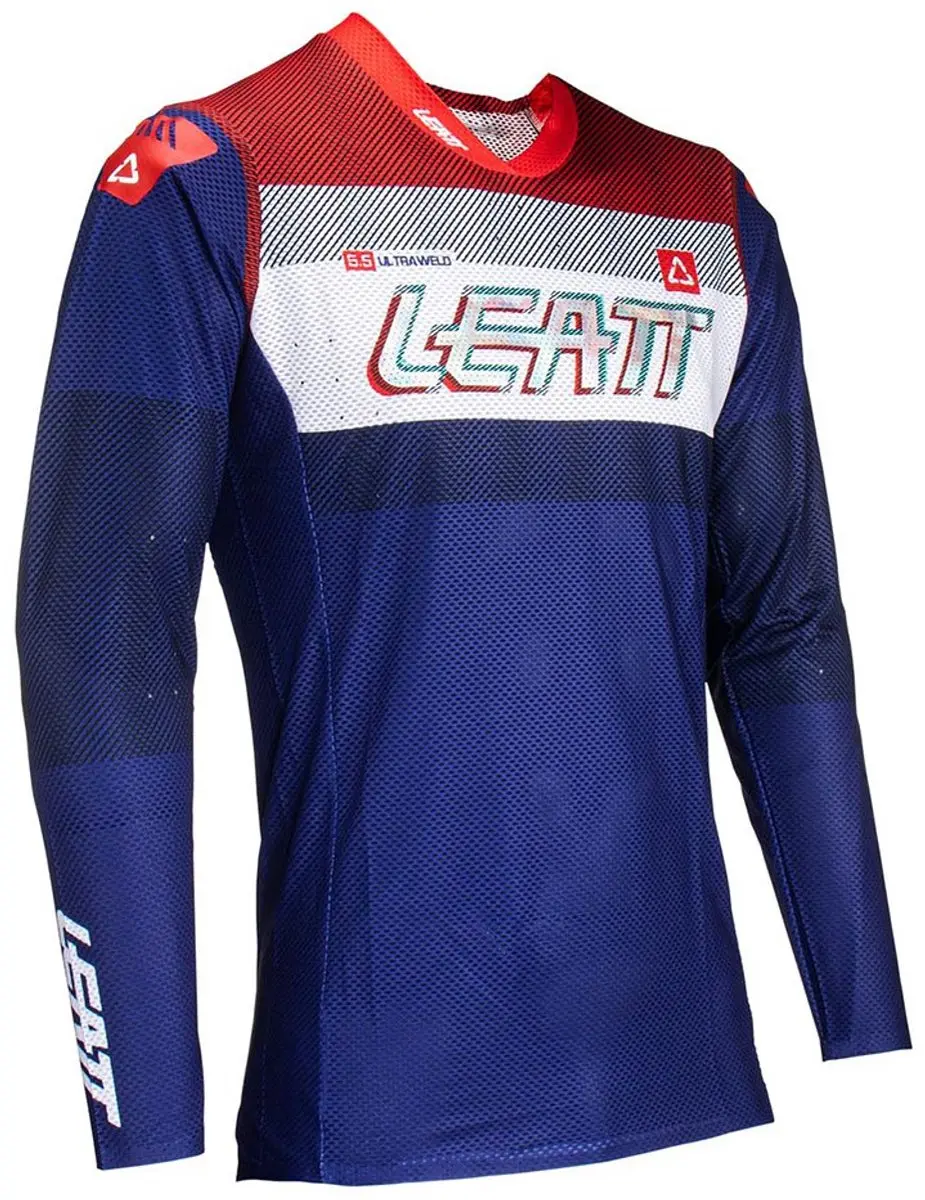 Leatt Moto 5.5 UltraWeld V24 Motocross Jersey - XL - Royal Rood/Donkerblauw