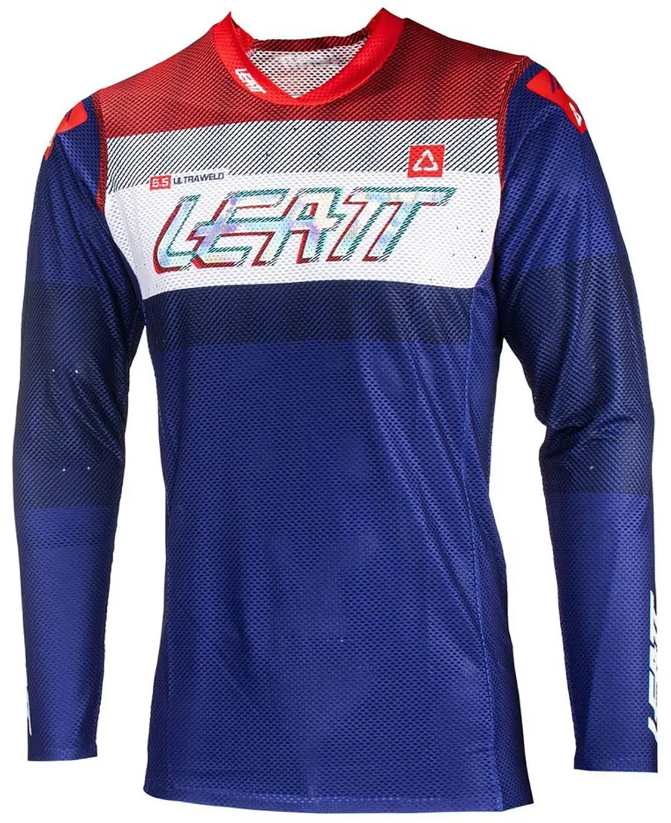 Leatt Moto 5.5 UltraWeld V24 Motocross Jersey - XL - Royal Rood/Donkerblauw