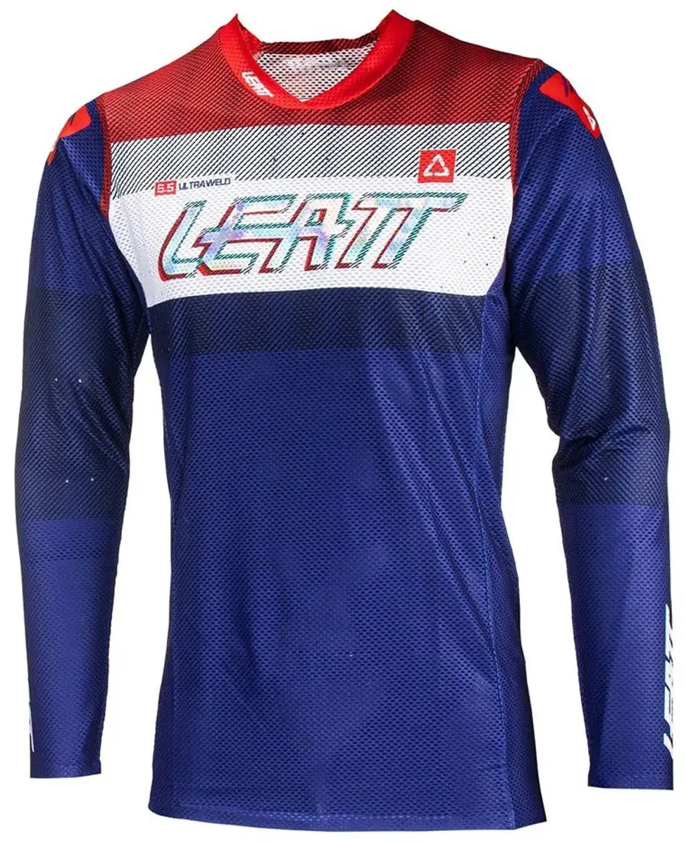 Leatt Moto 5.5 UltraWeld V24 Motocross Jersey - XL - Royal Rood/Donkerblauw