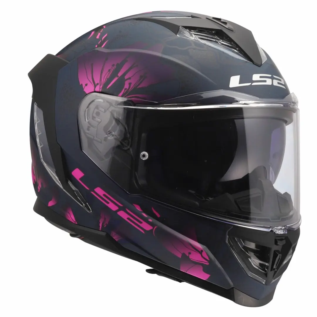 LS2 Storm III FF818 Helm - Mat zwart/roze 3XL