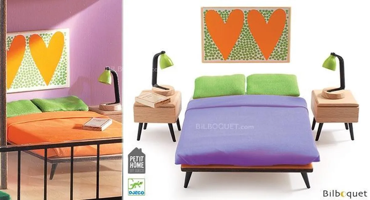 Djeco Poppenhuis Slaapkamer The Parents Bedroom - Multi