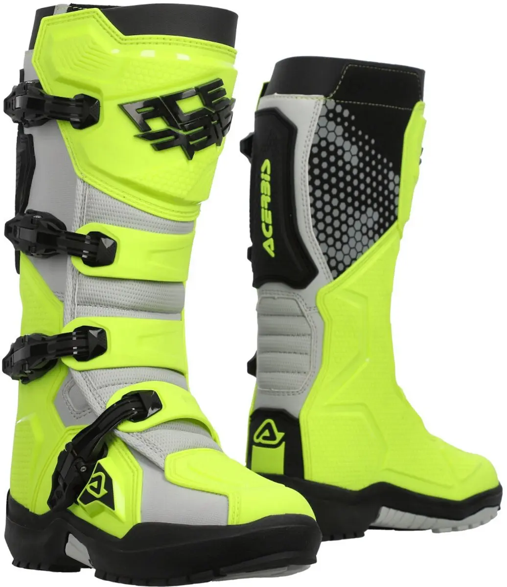 Acerbis Artiglio Geel Grijs Crosslaarzen