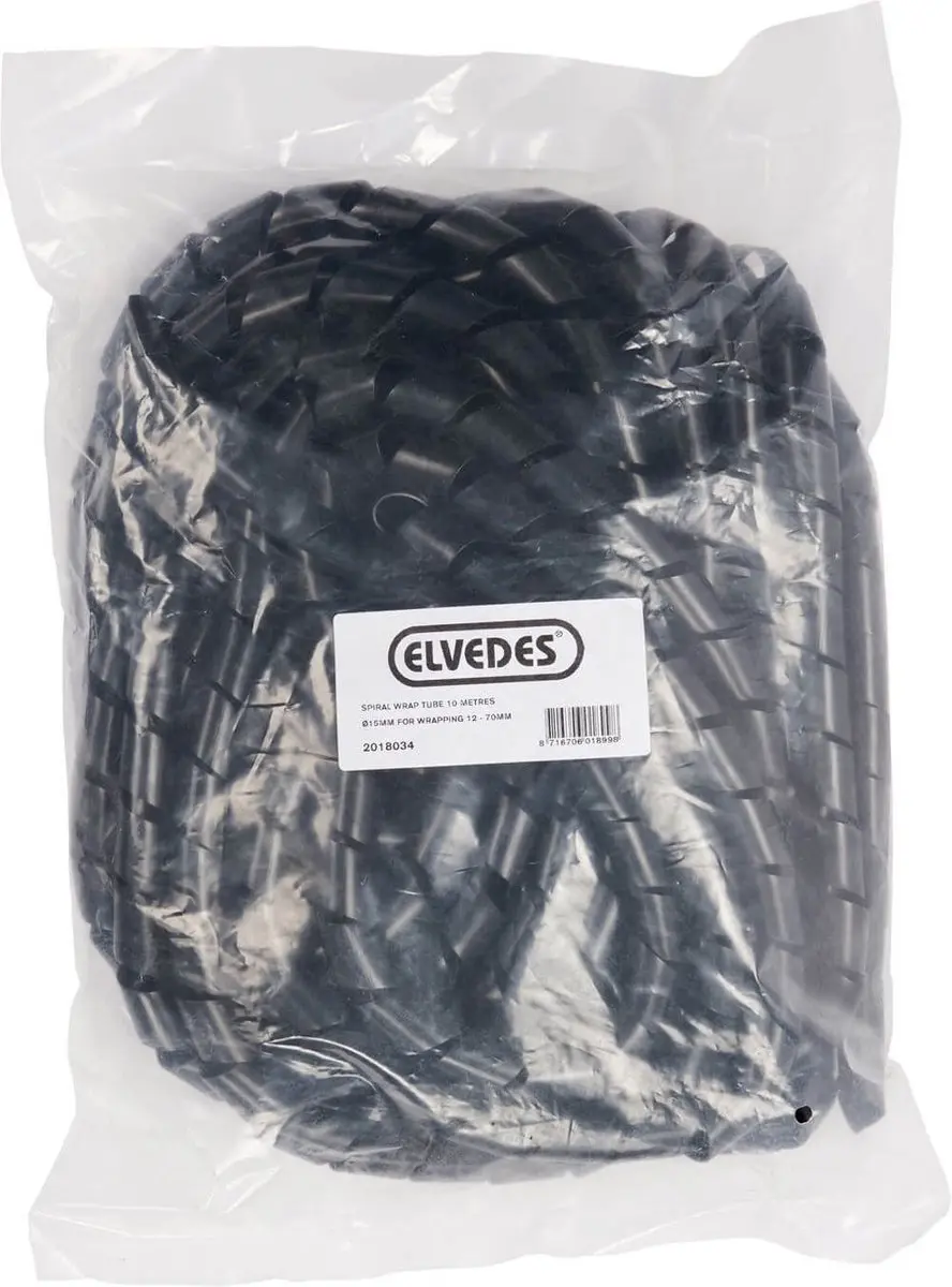 Elvedes Spiraalwikkelslang 15mm 10m - Zwart