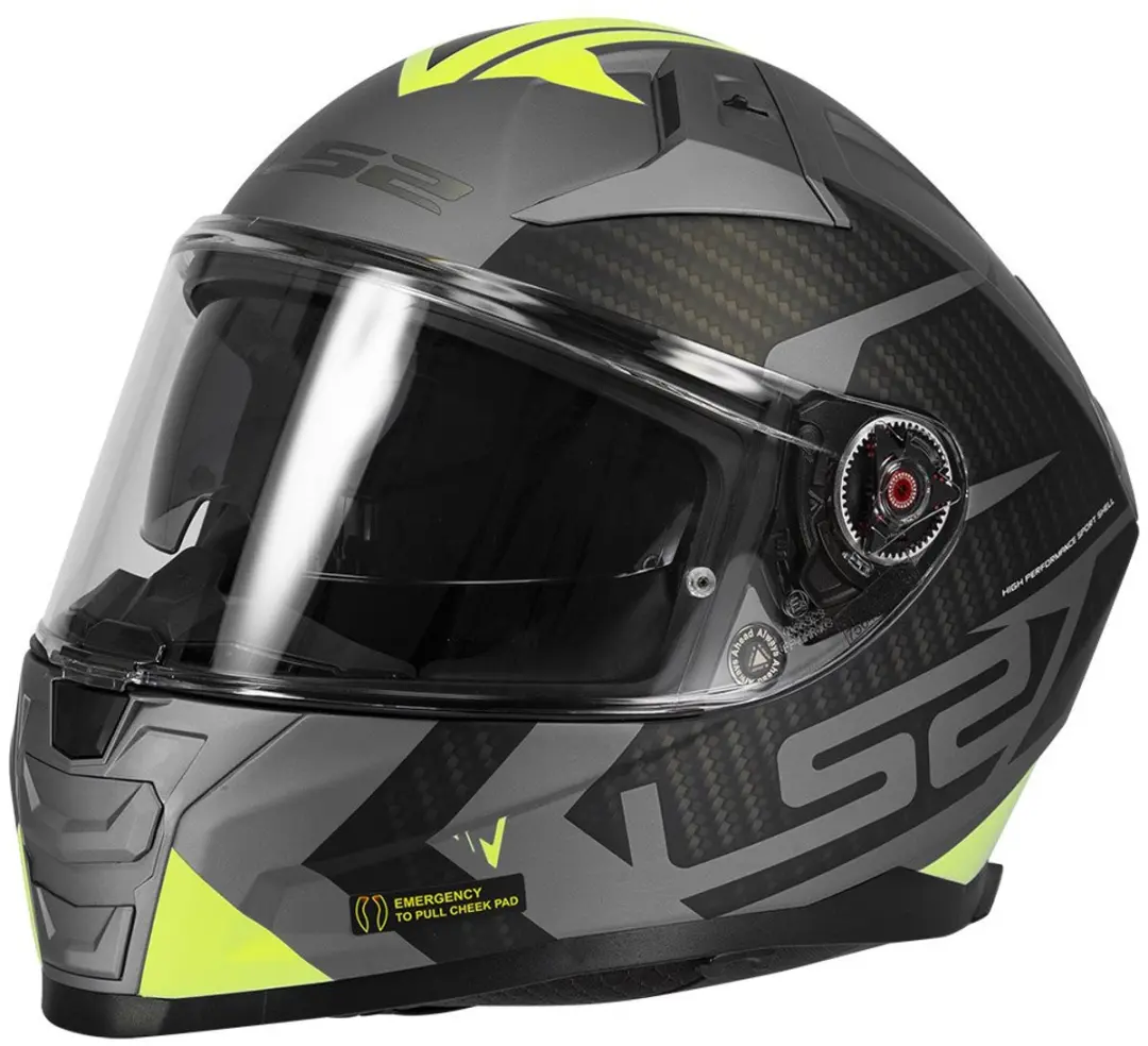 LS2 Ff811 Vector II Integraalhelm - XXL - Zwart/Fluor geel
