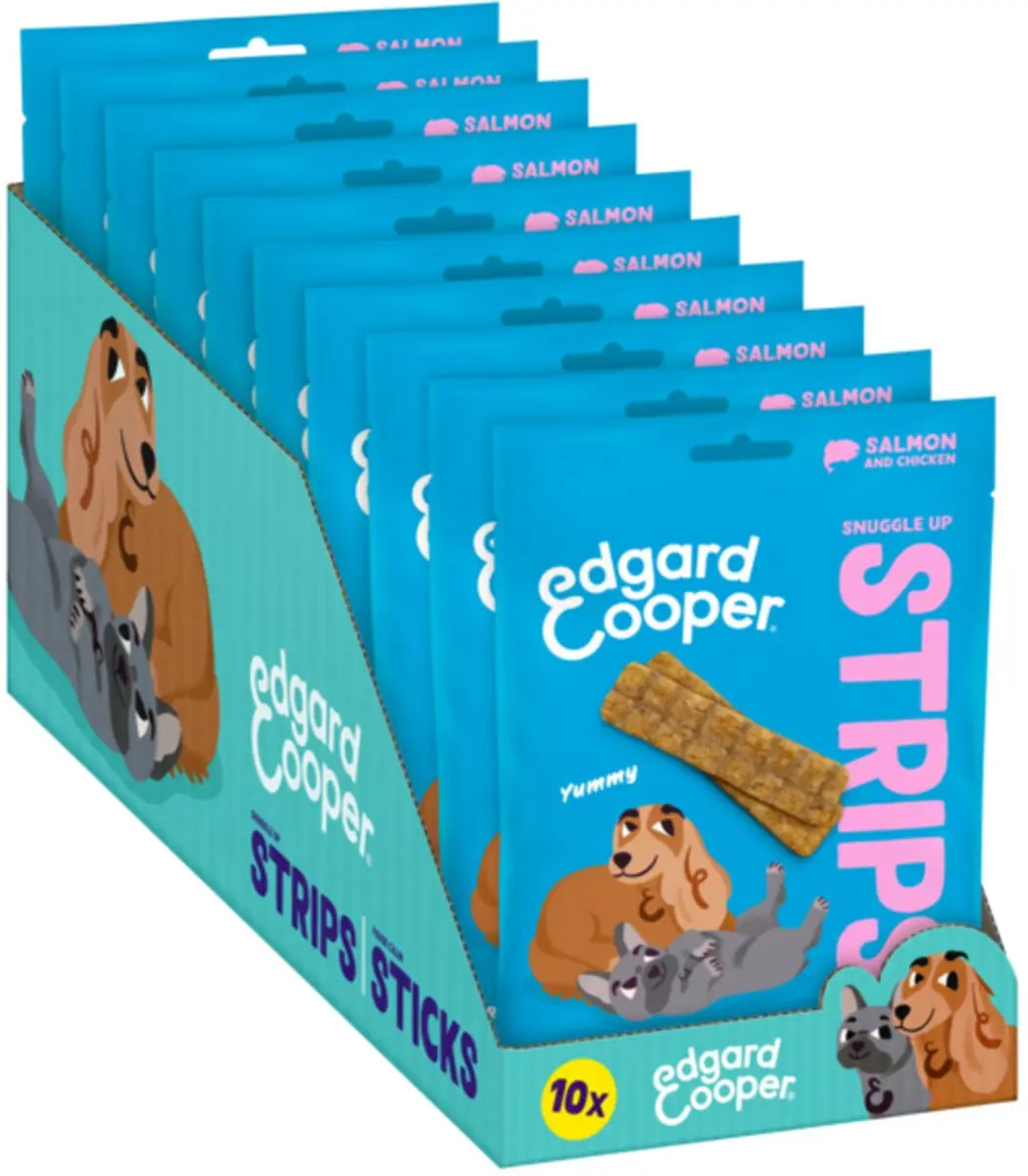 Edgard & Cooper Adult Strips Zalm & Kip 75g