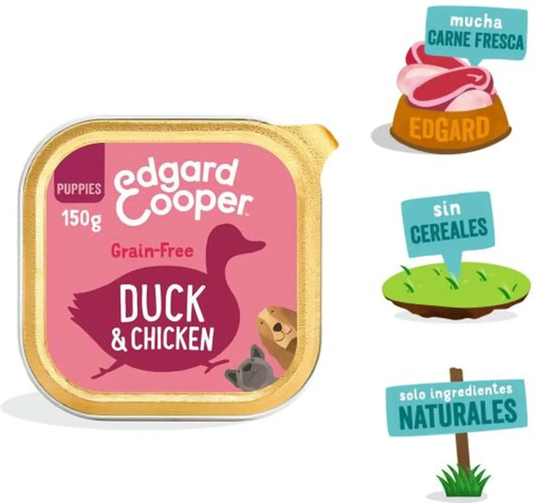 Edgard & Cooper Kuipje Puppy Natvoer Eend - Kip 150g - afbeelding 6 van 6