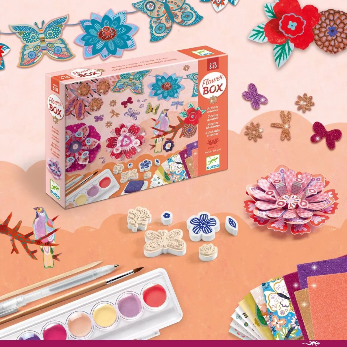 Djeco Flower Box Knutselset - Meerkleurig
