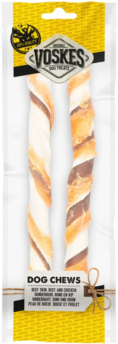 Voskes Hondensnack Stick Runderhuid 25cm