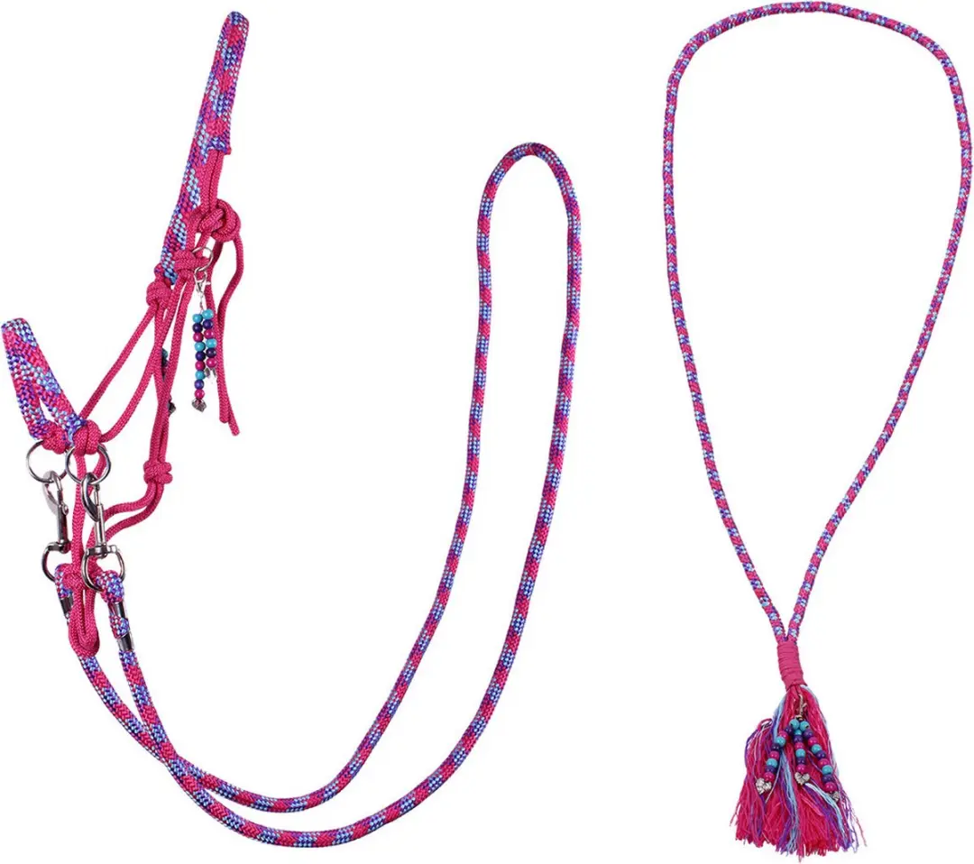 QHP Touwhalster & Neckrope Liberty Fuchsia Shetlander
