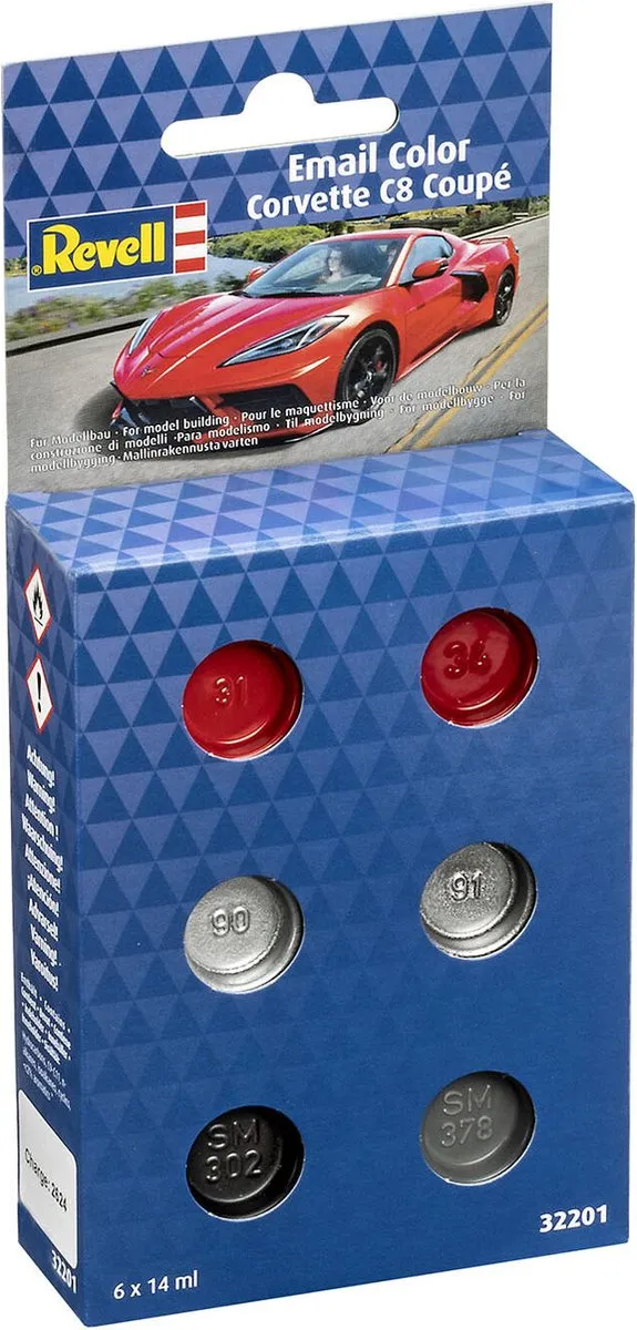 Revell Hobbyverf Enamel 32201 Chevrolet Corvette C8 Set