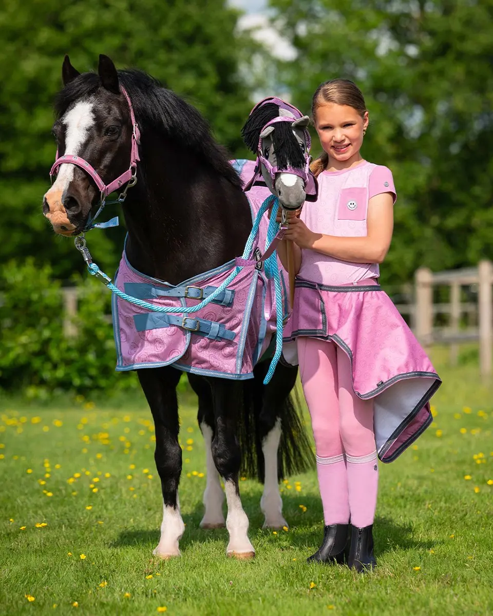 QHP Rosalynn Paardrijsokken - 2 Paar - Blauw-roze - afbeelding 4 van 6