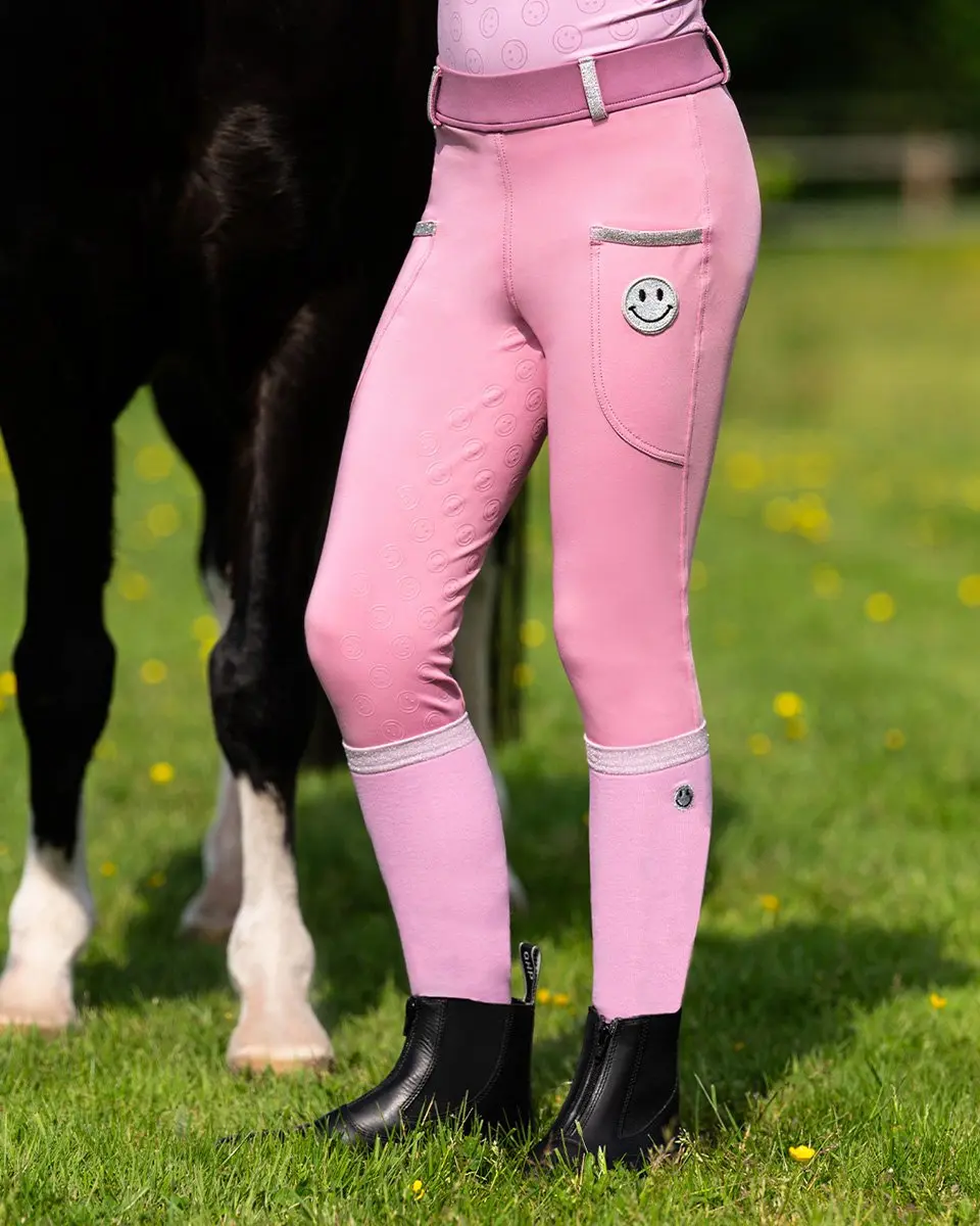 QHP Rosalynn Paardrijsokken - 2 Paar - Blauw-roze - afbeelding 6 van 6
