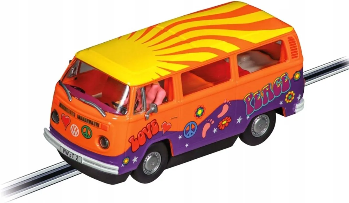 Carrera Evolution VW Bus T2b Schaal 1:32 - Geel/Oranje/Paars - afbeelding 2 van 2