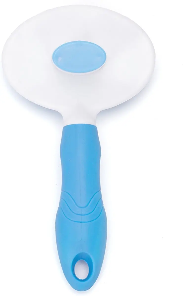 Nobleza Slickerborstel Blauw/Wit - Zelfreinigend - Voor Honden & Katten