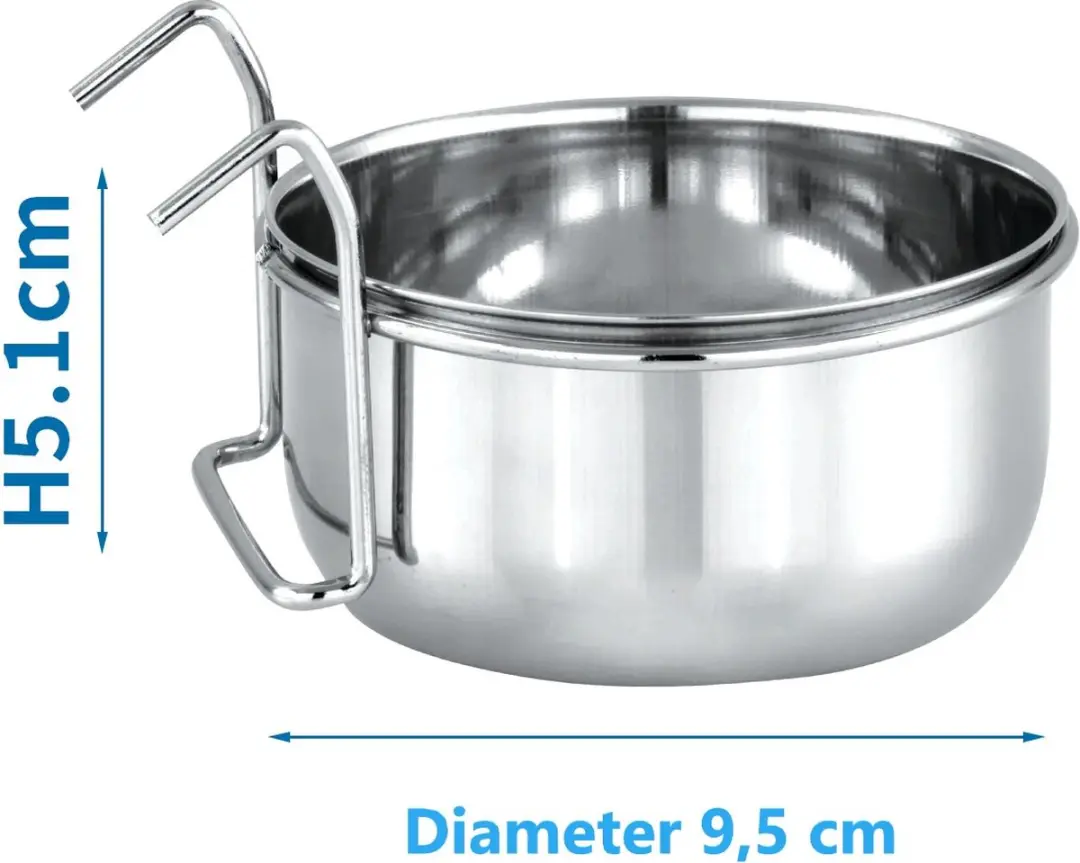 Nobleza Vogelvoerbak RVS - Hangend 300ml Ø9,5cm - Chrome