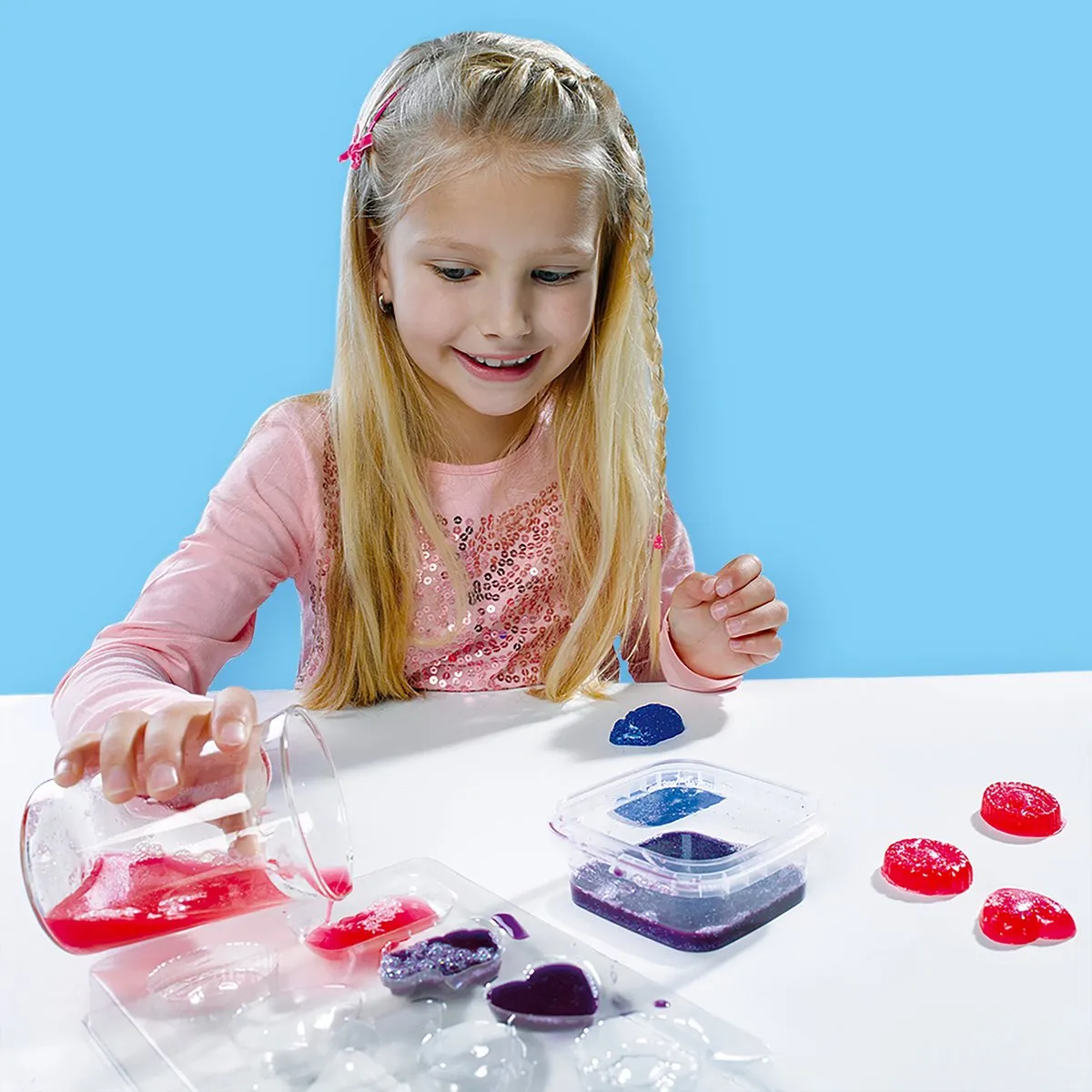 SES Creative Hobby Pink Glitter Zeep Knutselset - 5 Stuks