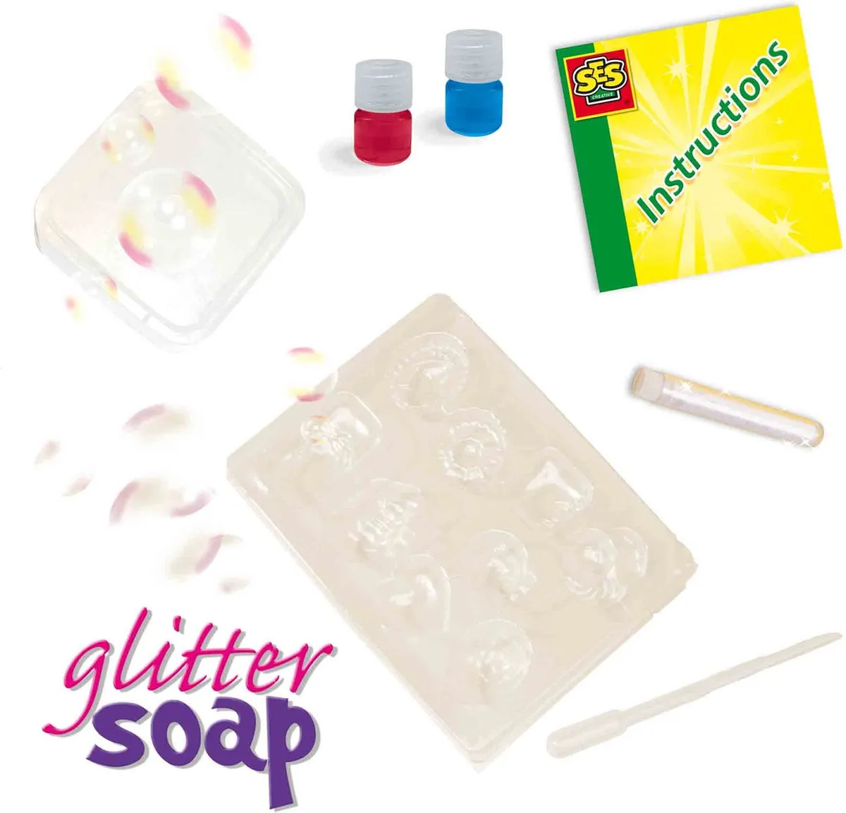 SES Creative Hobby Pink Glitter Zeep Knutselset - 5 Stuks