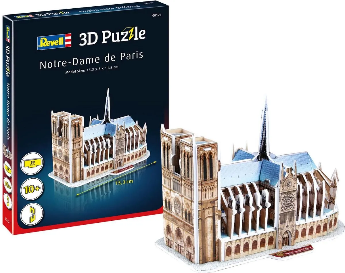 Revell Notre-Dame de Paris 3D Puzzel - 39 Stuks - Multi