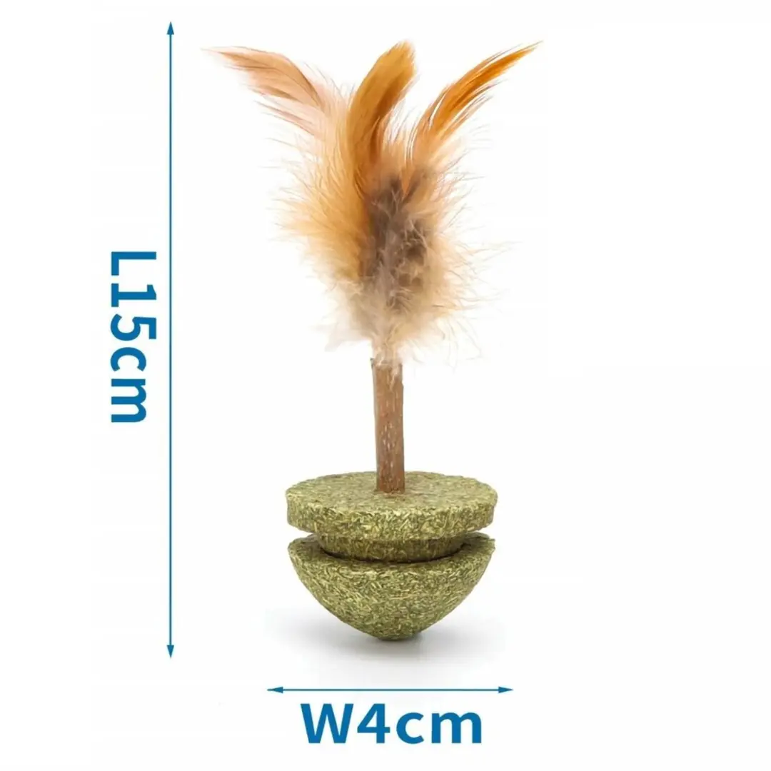 Nobleza Kattenspeeltje Catnip - Bewegende Tol 15cm - Groen/Bruin
