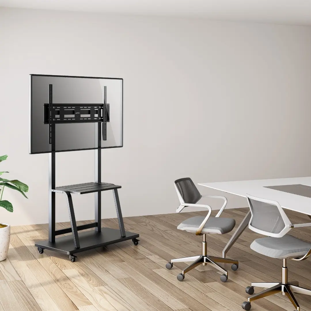 Manhattan TV-Ständer op wielen 462334 - 100" - 150 kg - Zwart