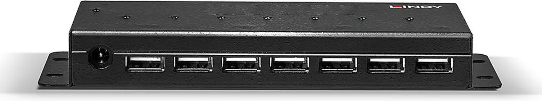 Lindy USB 2.0 Metall Hub 7 Ports - 7 Poorten Zwart - afbeelding 2 van 6