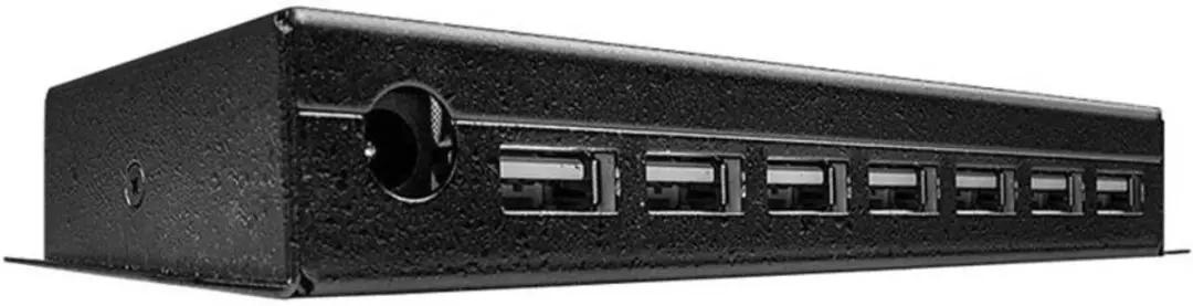Lindy USB 2.0 Metall Hub 7 Ports - 7 Poorten Zwart - afbeelding 4 van 6