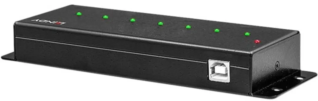 Lindy USB 2.0 Metall Hub 7 Ports - 7 Poorten Zwart - afbeelding 6 van 6