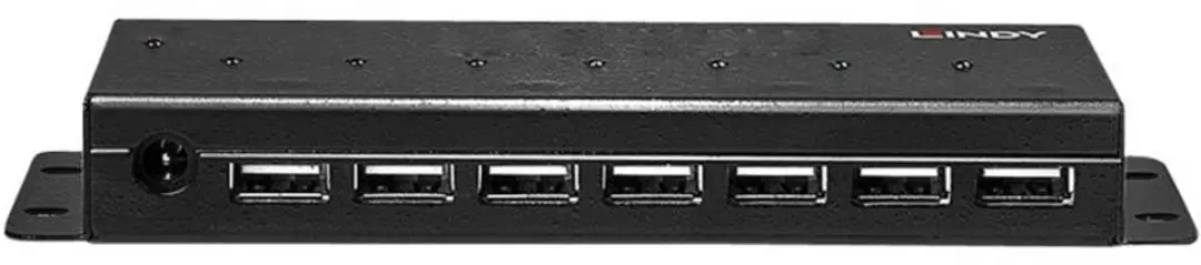 Lindy USB 2.0 Metall Hub 7 Ports - 7 Poorten Zwart - afbeelding 5 van 6