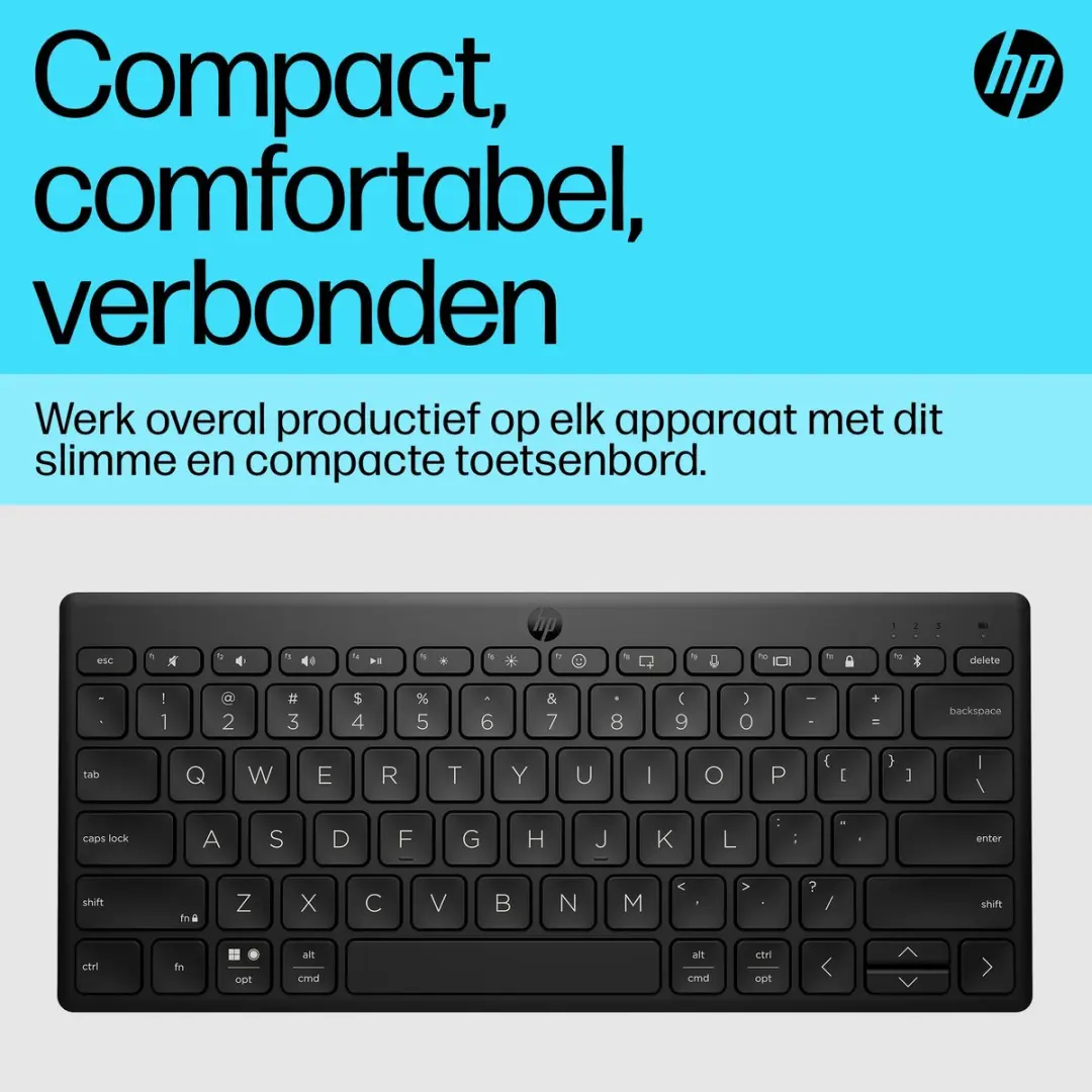 HP 350 Compact Toetsenbord - AZERTY BE - Bluetooth - Zwart