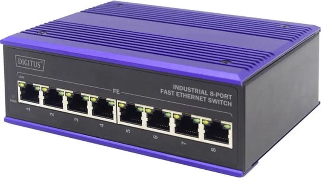 Digitus DN-650105 Industrial Ethernet Switch 5x 10/100 Mbit/s - Blauw