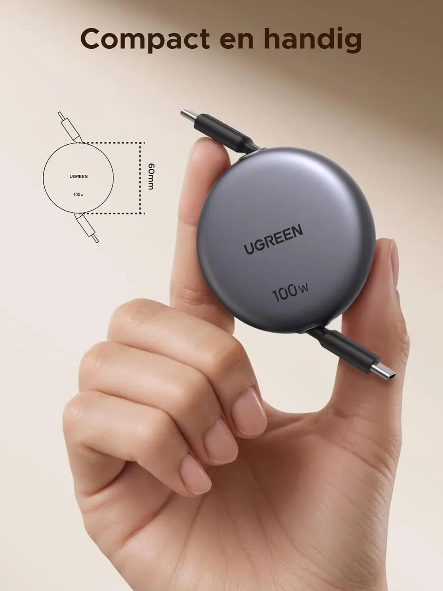 UGREEN USB-C Kabel 100W 1m - PD 3.0 PPS - Grijs