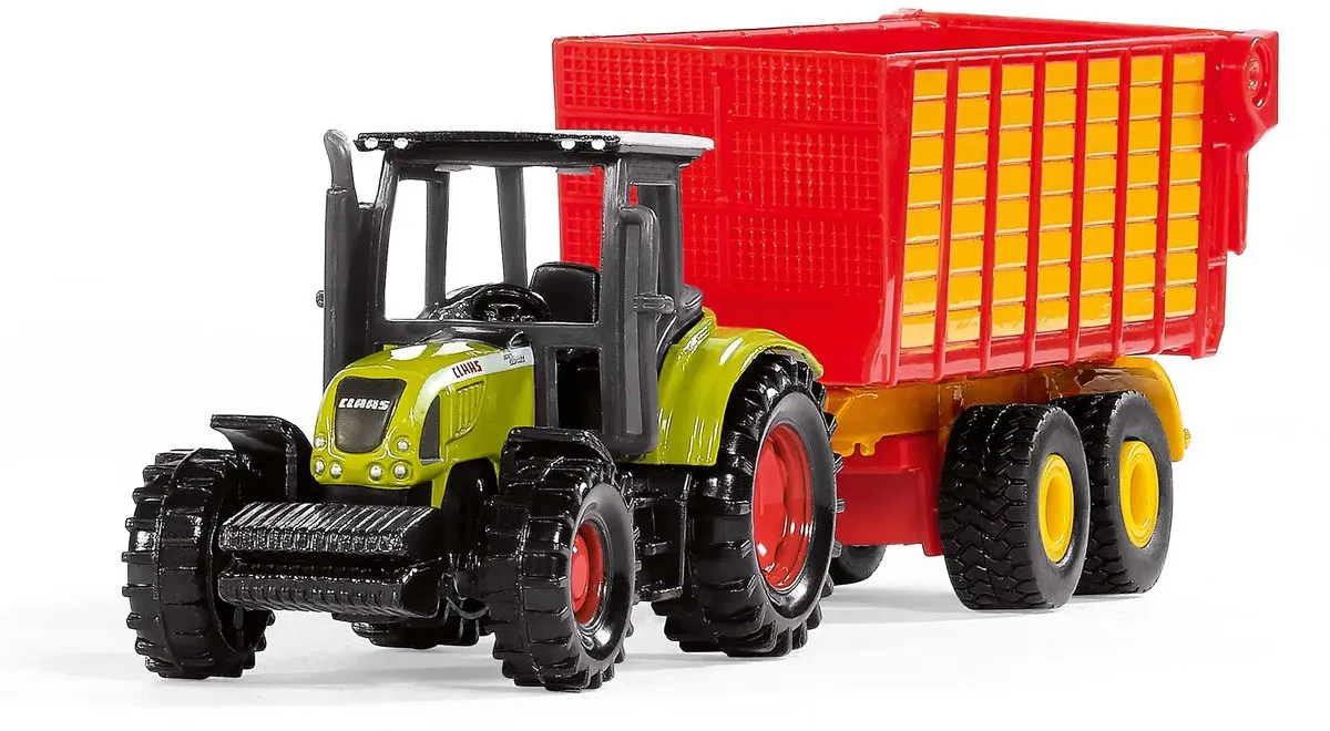 SIKU 1650 Claas Tractor met Silagewagen - Groen/Rood