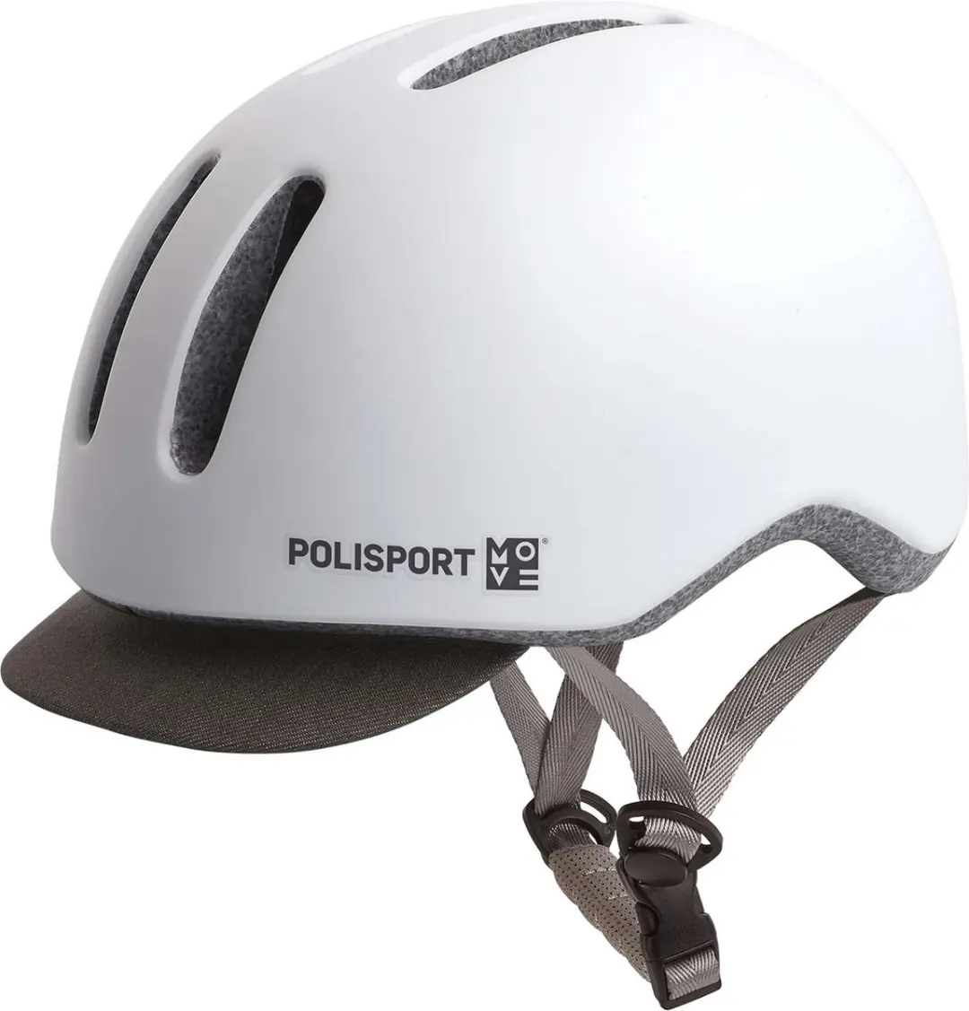 Polisport Commuter Fietshelm L - Mat wit/grijs