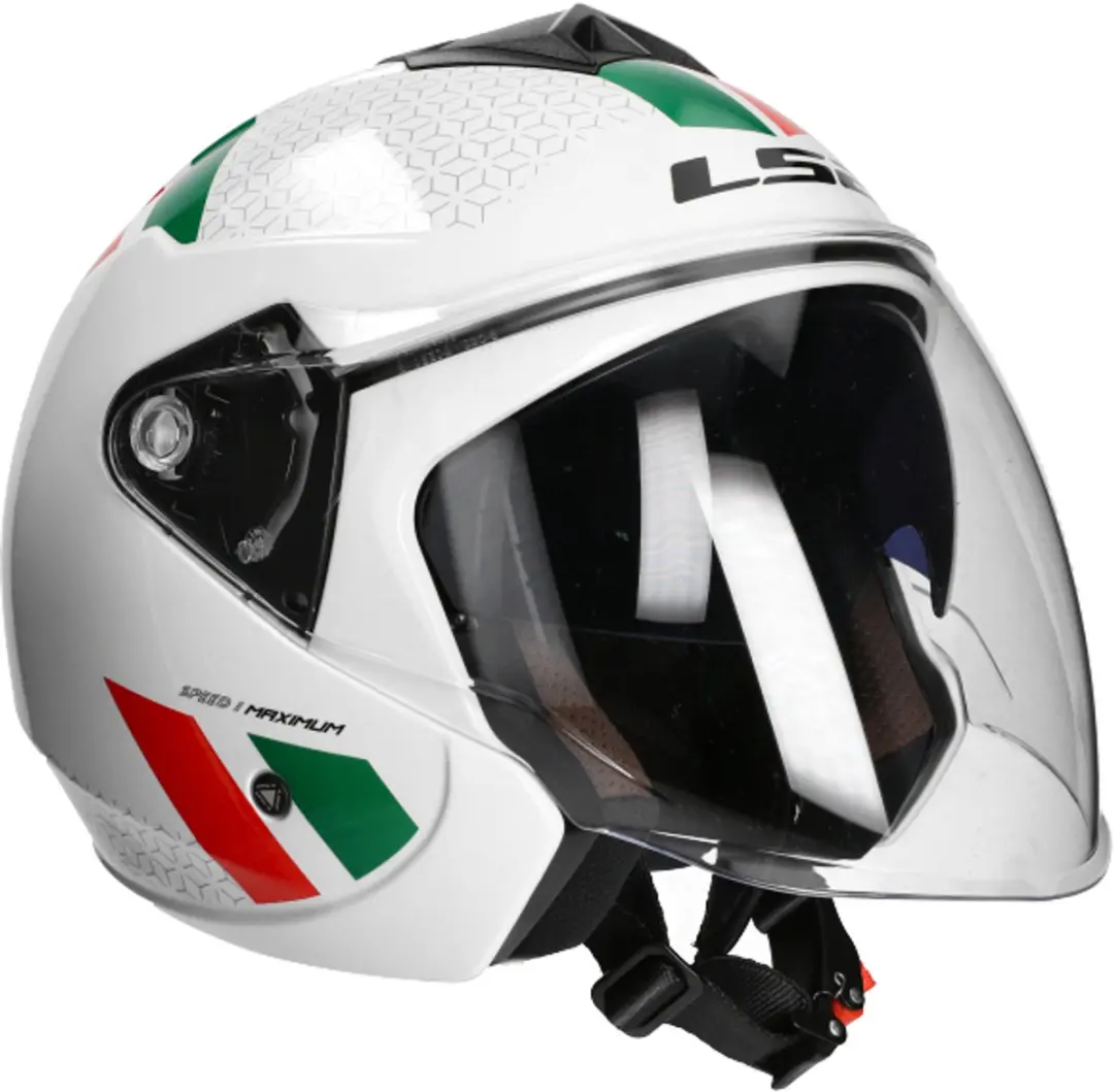 LS2 Helm Twister Combo OF573 wit / groen / rood maat S