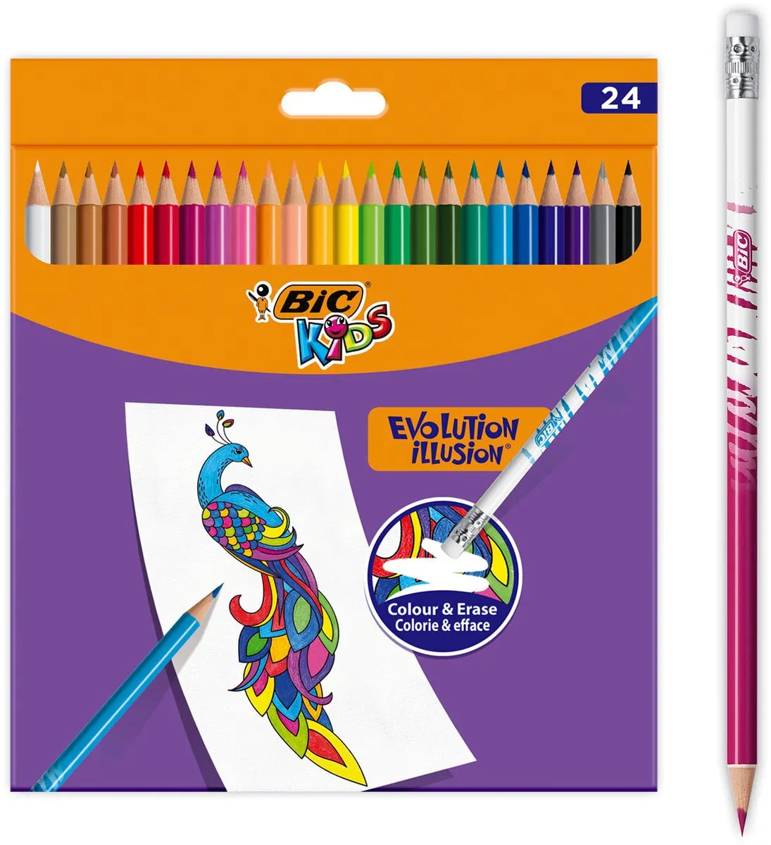 BIC Kids Illusion Kleurpotloden 24 Stuks - Meerkleurig