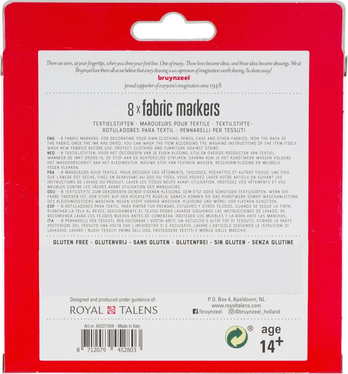 BRUYNZEEL Fabric Markers Set 8 - Assorti