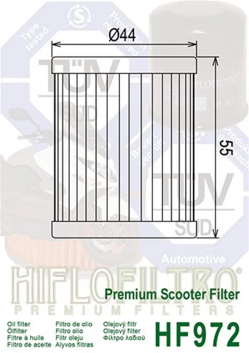 hiflofiltro oliefilter voor suzuki 250 burgman scooter 2002 tot 2006 hf972 16510