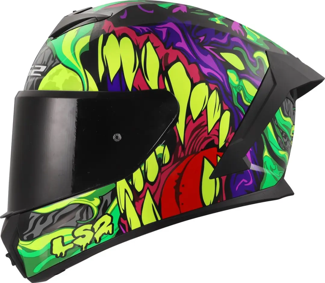 LS2 FF820 Rapid III Lycant Helm - XS - Paars/groen