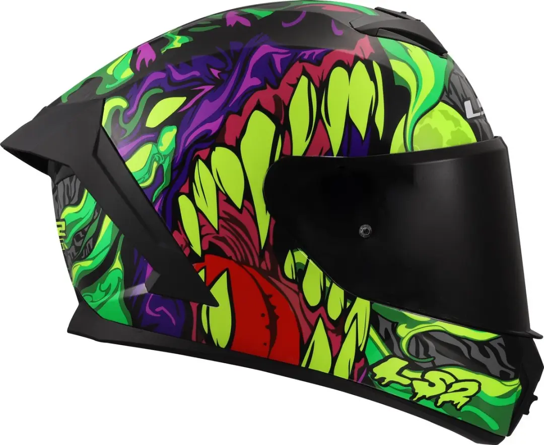 LS2 FF820 Rapid III Lycant Helm - XS - Paars/groen