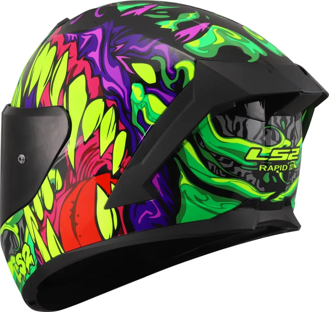 LS2 FF820 Rapid III Lycant Helm - XS - Paars/groen