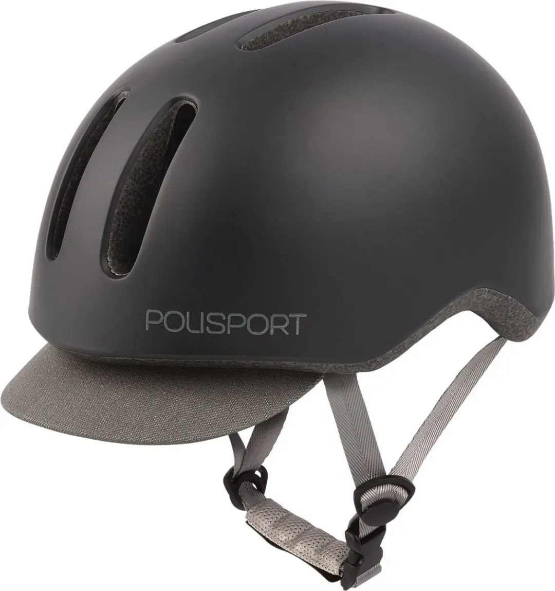 Polisport Commuter Fietshelm M - Mat Zwart/Grijs