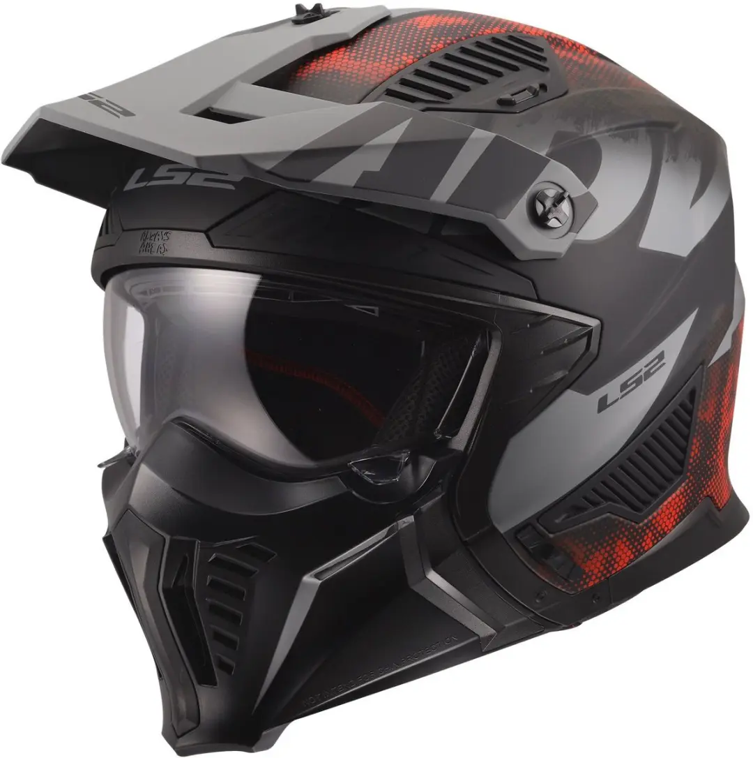LS2 Drifter Gas OF606 Helm - M - Grijs/Rood
