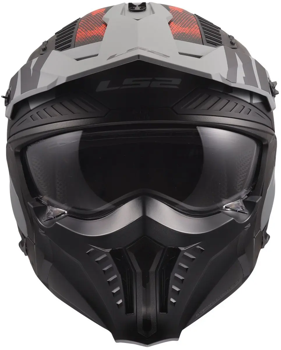 LS2 Drifter Gas OF606 Helm - M - Grijs/Rood