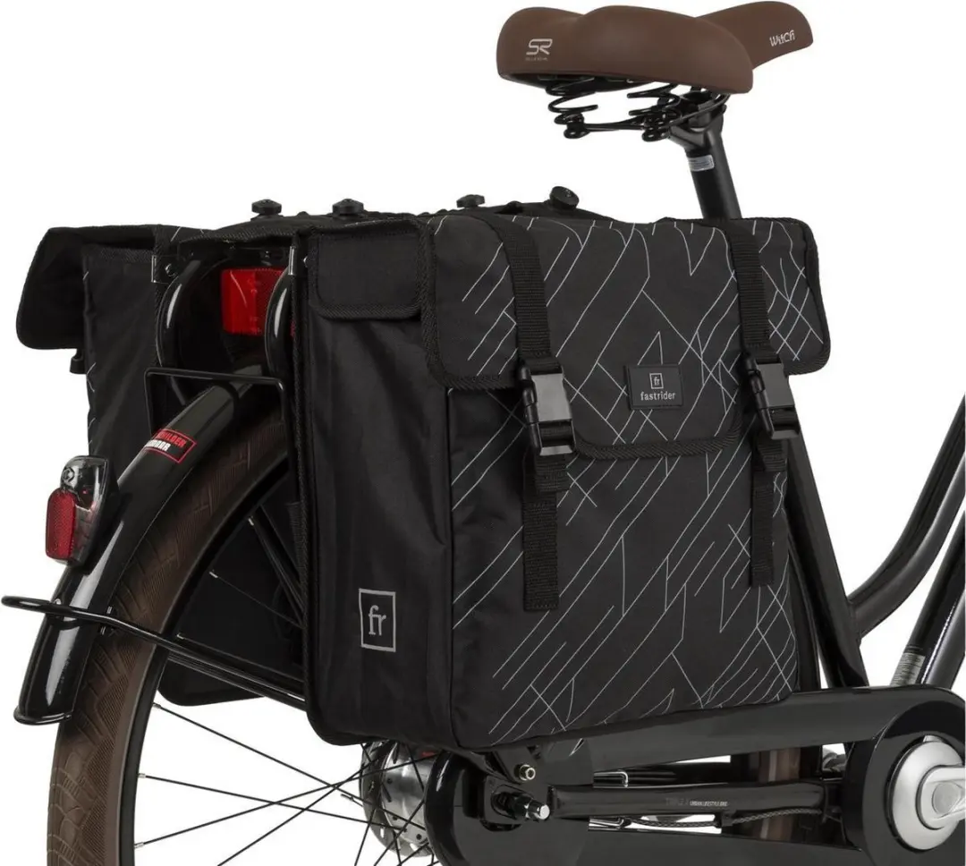 FastRider Dex Dubbele Fietstas 36L - Zwart/Grijs