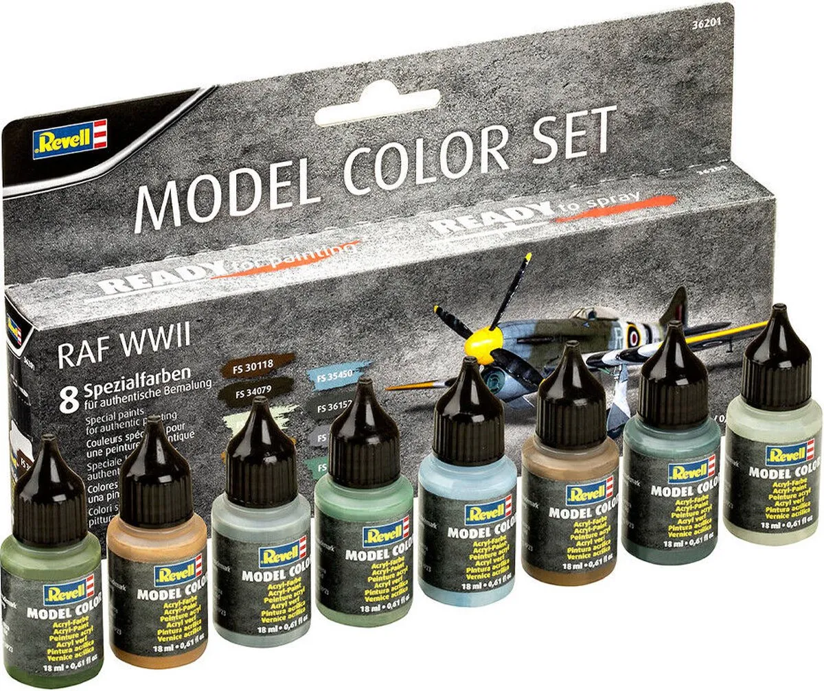Revell Model Color RAF WWII Vliegtuigen Acrylverfset 8x17ml - Multi