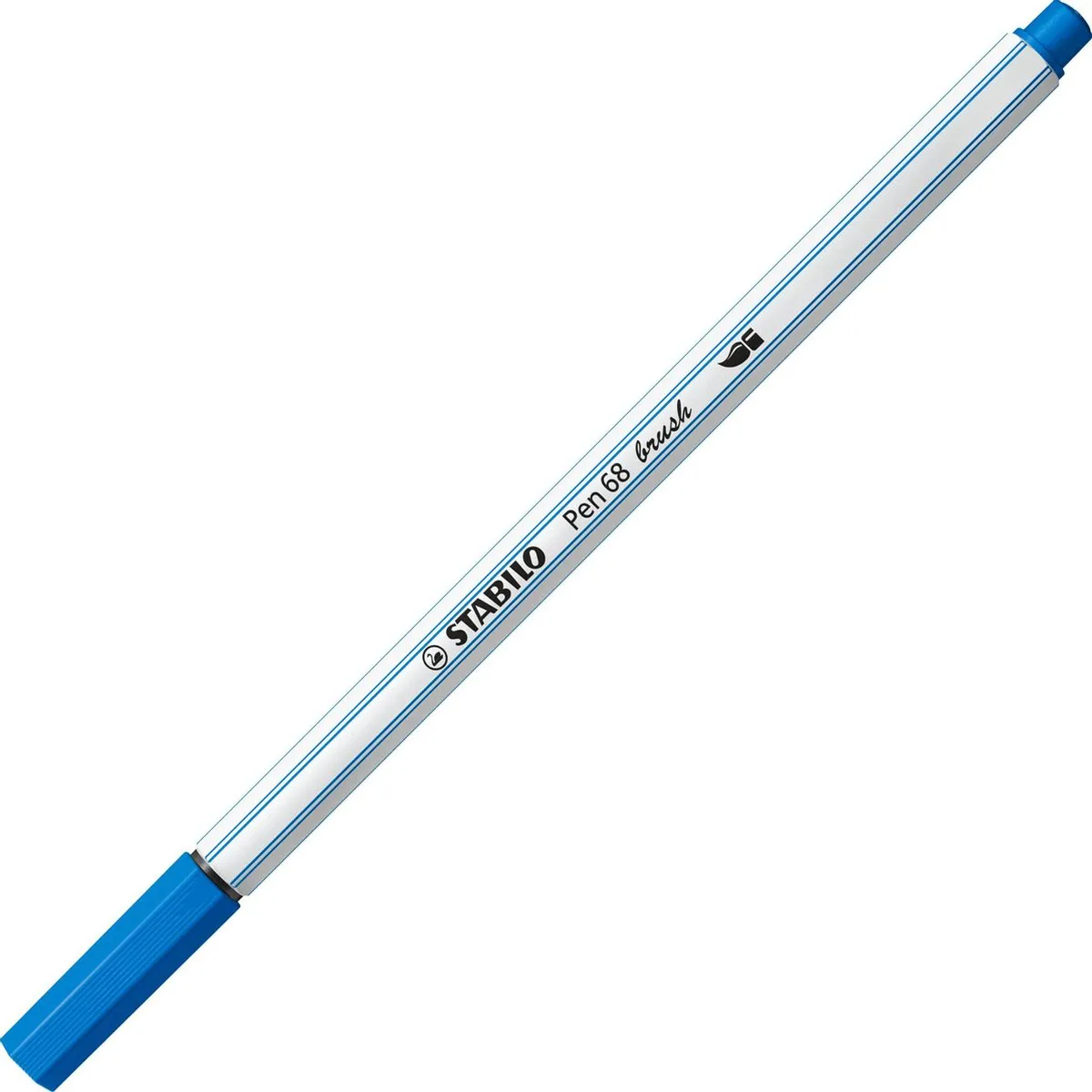 STABILO Pen 68 Brush Viltstift - Donker Blauw