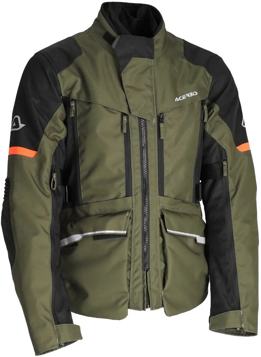 Acerbis X-Rover Groen Oranje Waterdichte Textiele Motorjas