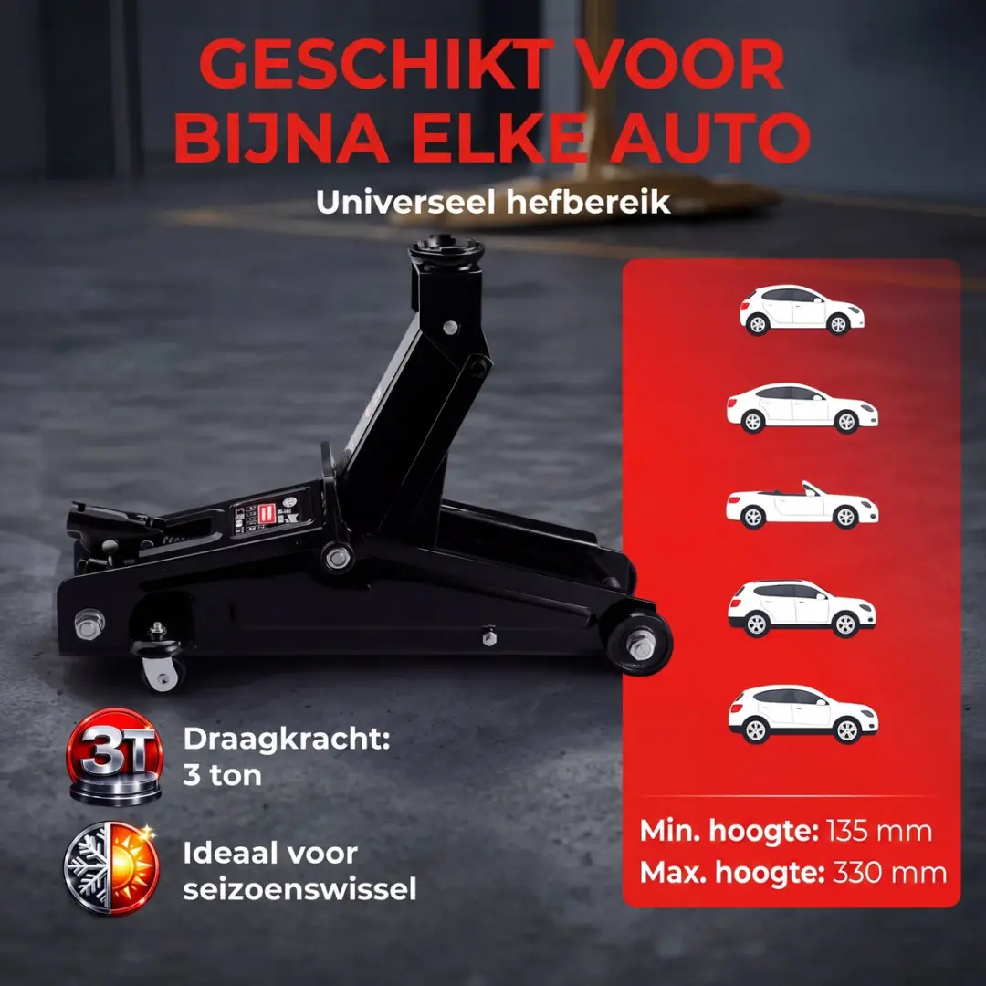 Deuba Hydraulische Krik 3 Ton - Zwart