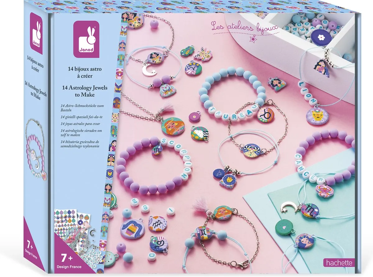 Janod Astrologie Knutselset - 14 Sieraden - Multi Color