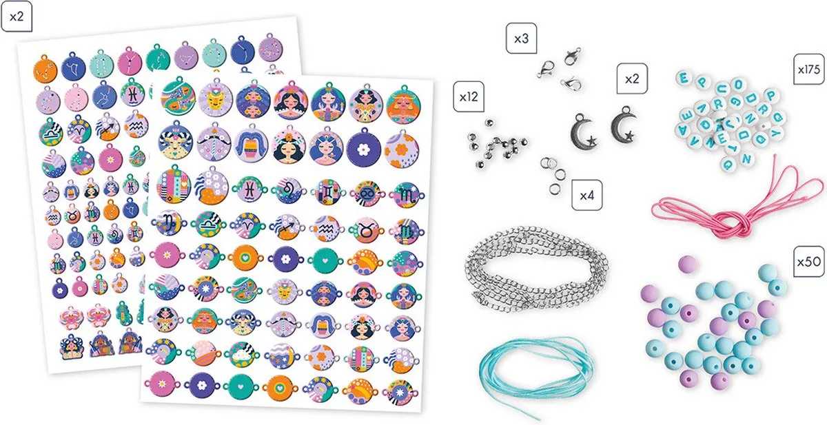 Janod Astrologie Knutselset - 14 Sieraden - Multi Color